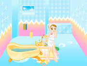 Aline prend un bain