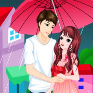 Romantic rainy valentin