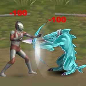 Ultraman vs tough monster